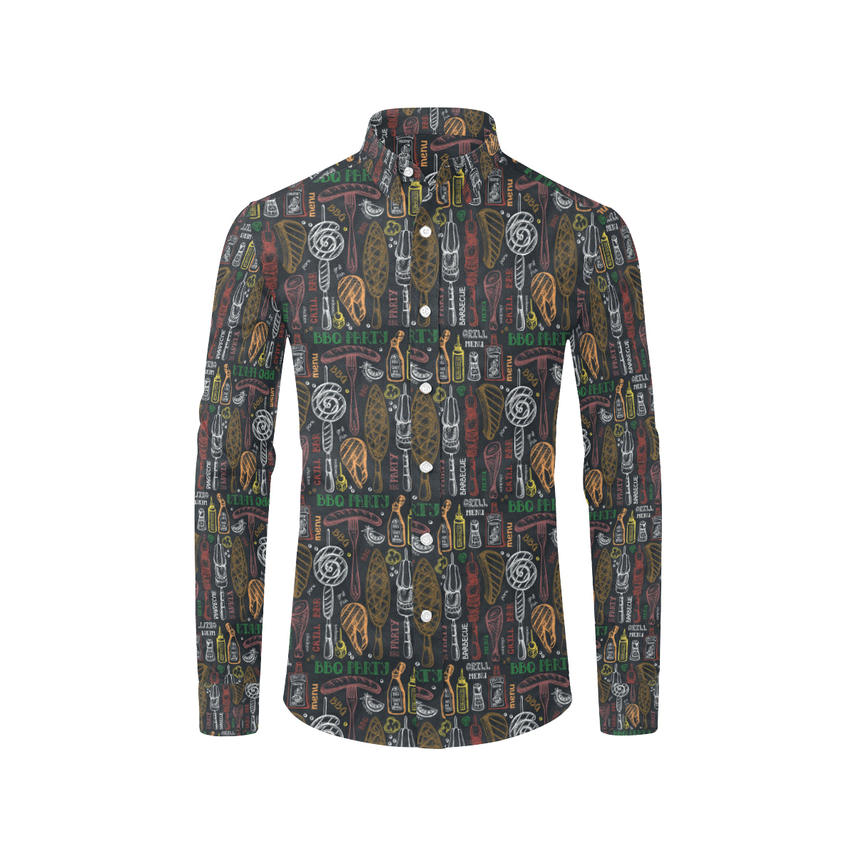 Barbecue Pattern Print Design 03 Men's Long Sleeve Shirt