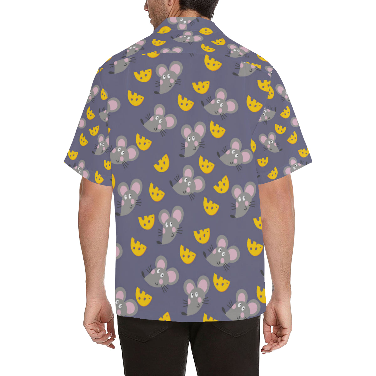 Rat With Cheese Pattern Print Design 01 Men's Hawaiian Shirt