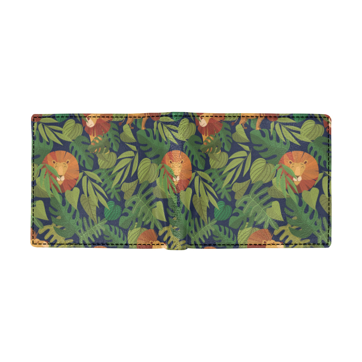 Lion Jungle Pattern Print Design 05 Men's ID Card Wallet