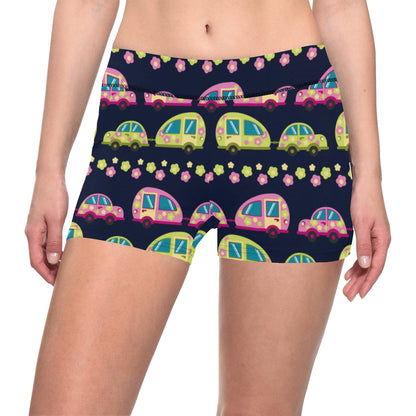 Camper Cute Camping Design No 3 Print Yoga Shorts