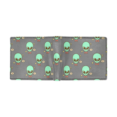 Alien Pattern Print Design 02 Men's ID Card Wallet