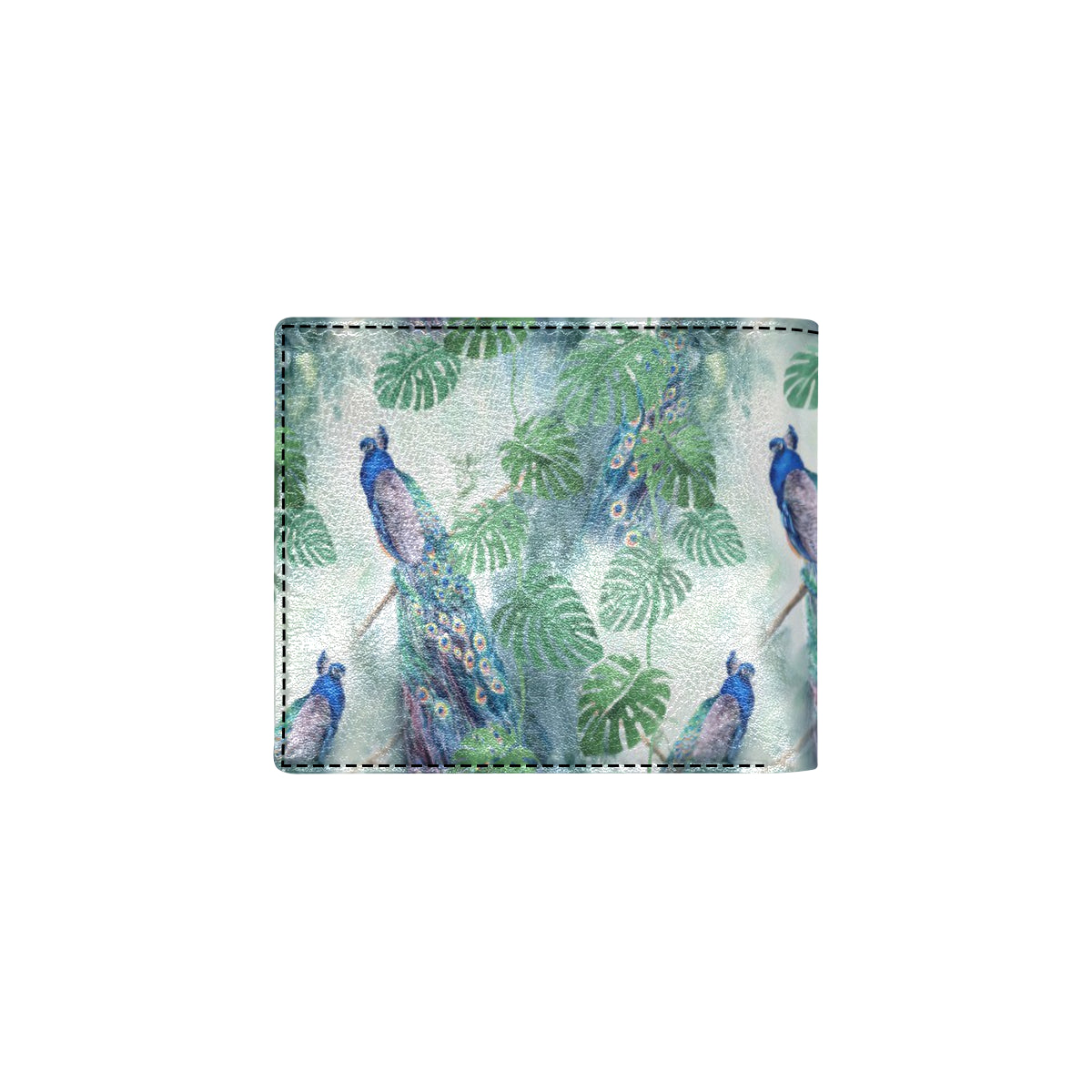 Peacock Pattern Print Design A02 Men's ID Card Wallet