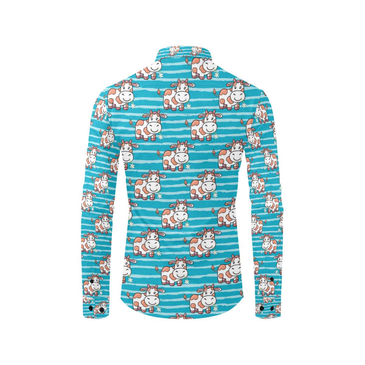 Cow Cute Print Pattern Men's Long Sleeve Shirt