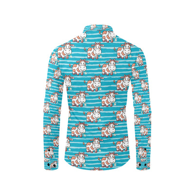 Cow Cute Print Pattern Men's Long Sleeve Shirt