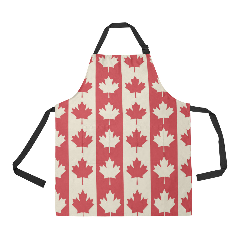 Maple Leaf Pattern Print Design 02 Apron with Pocket