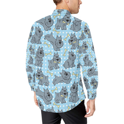 Schnauzers Pattern Print Design A02 Men's Long Sleeve Shirt