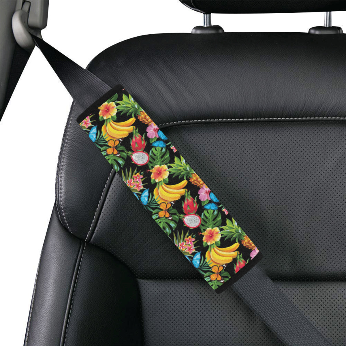 Tropical Fruits Pattern Print Design TF04 Car Seat Belt Cover