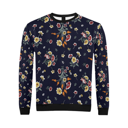 Summer Floral Pattern Print Design SF01 Men Long Sleeve Sweatshirt