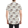 Sea Turtle Pattern Print Design T07 Men's Short Sleeve Button Up Shirt