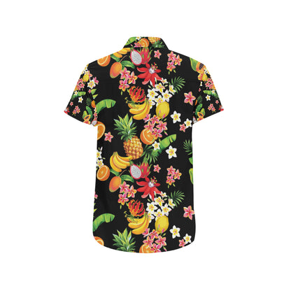 Tropical Fruits Pattern Print Design TF02 Men's Short Sleeve Button Up Shirt