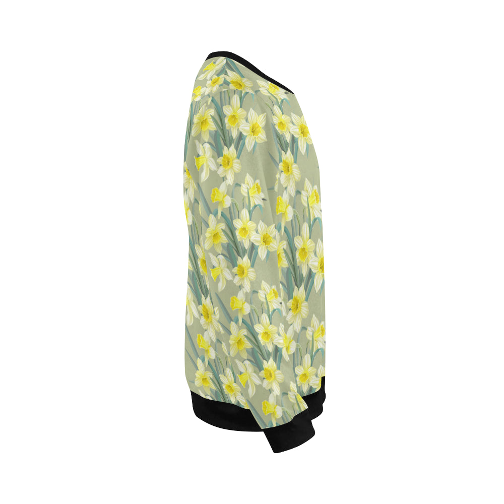 Daffodils Pattern Print Design DF01 Men Long Sleeve Sweatshirt