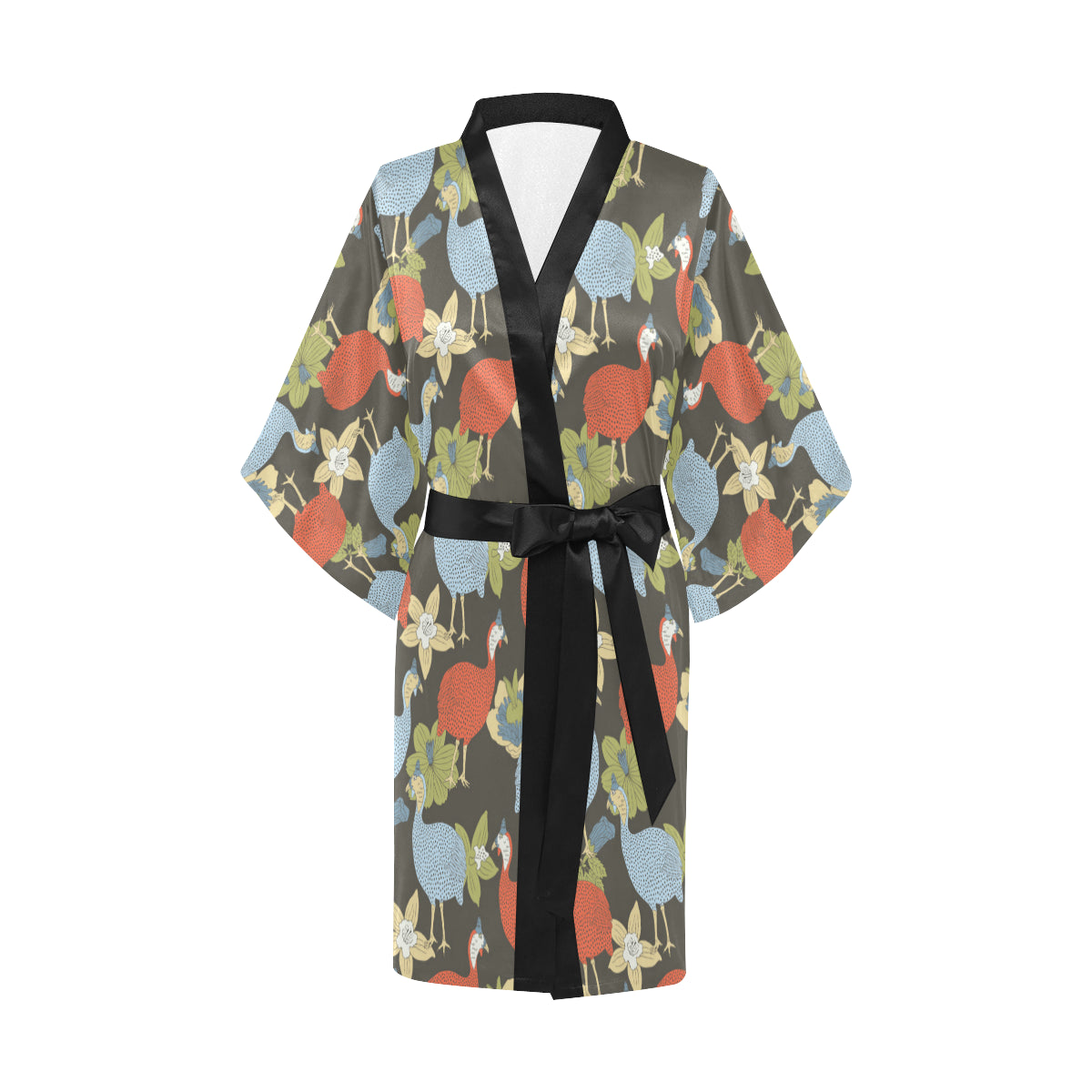 Guinea Fowl Pattern Print Design 02 Women's Short Kimono