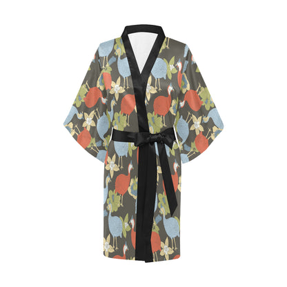 Guinea Fowl Pattern Print Design 02 Women's Short Kimono