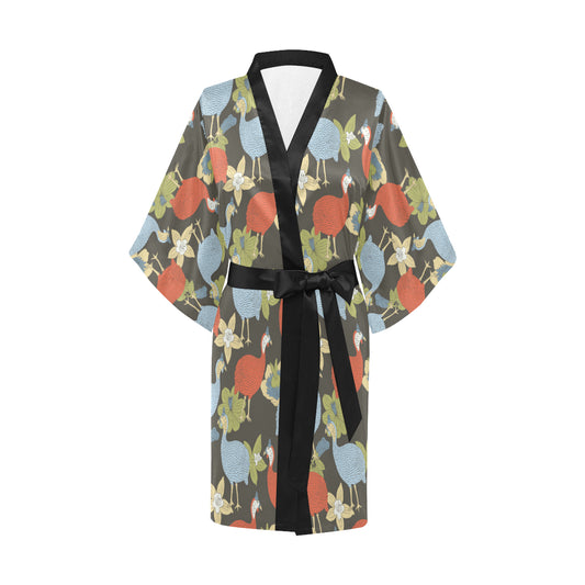Guinea Fowl Pattern Print Design 02 Women's Short Kimono