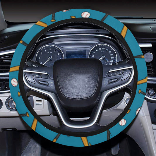 Baseball Pattern Print Design 01 Steering Wheel Cover with Elastic Edge