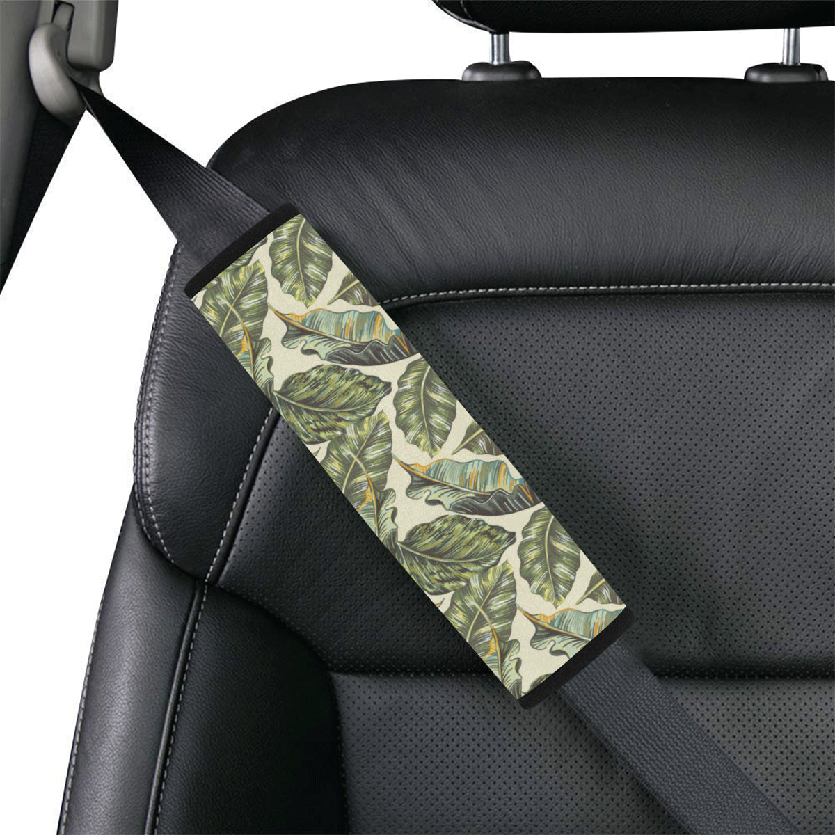Banana Leaf Pattern Print Design BL08 Car Seat Belt Cover