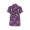 Fairy Pink Print Pattern Men's Short Sleeve Button Up Shirt