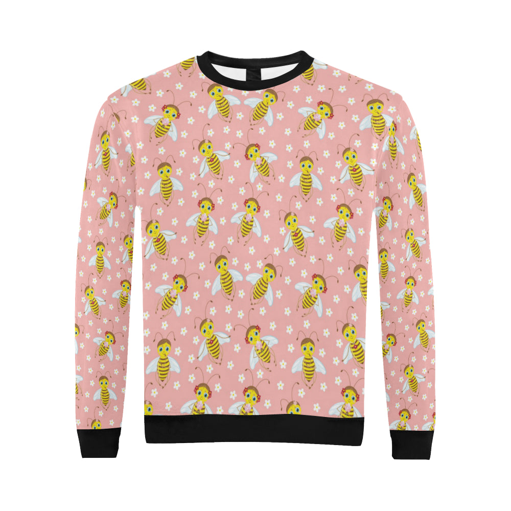 Bee Pattern Print Design BEE07 Men Long Sleeve Sweatshirt