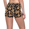 Brown Hibiscus Pattern Print Design HB06 Yoga Shorts