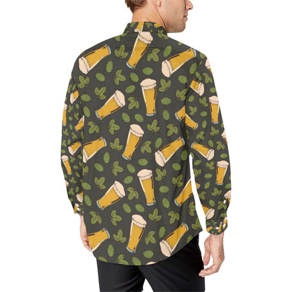 Beer Iris Pattern Print Design 02 Men's Long Sleeve Shirt