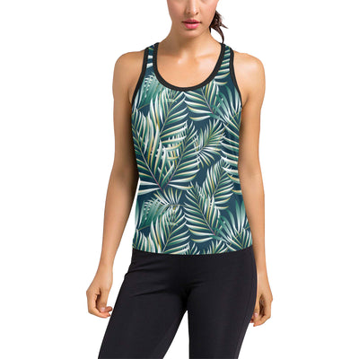 Sun Spot Tropical Palm Leaves Women's Racerback Tank Top