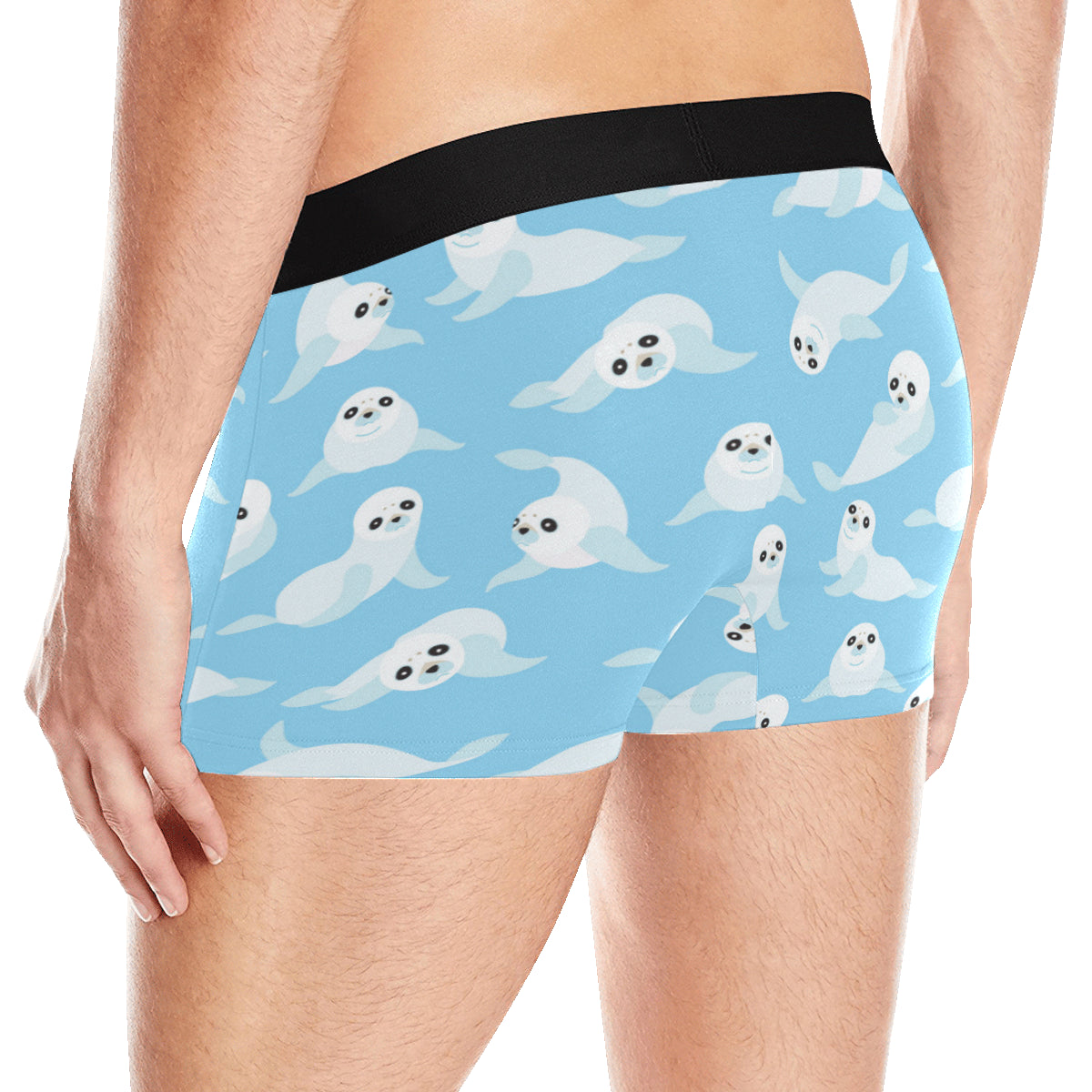 Sea Lion Cute Pattern Print Design 03 Men's Boxer Briefs
