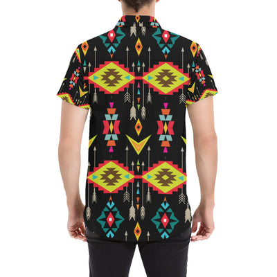 Native Pattern Print Design A05 Men's Short Sleeve Button Up Shirt