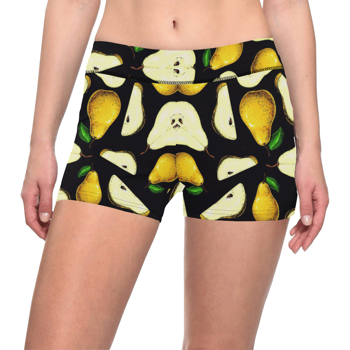 Pear Pattern Print Design PE01 Yoga Shorts