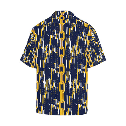 Cryptocurrency Chain Pattern Print Design 03 Men's Hawaiian Shirt