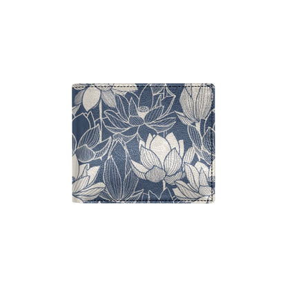 Water Lily Pattern Print Design WL04 Men's ID Card Wallet