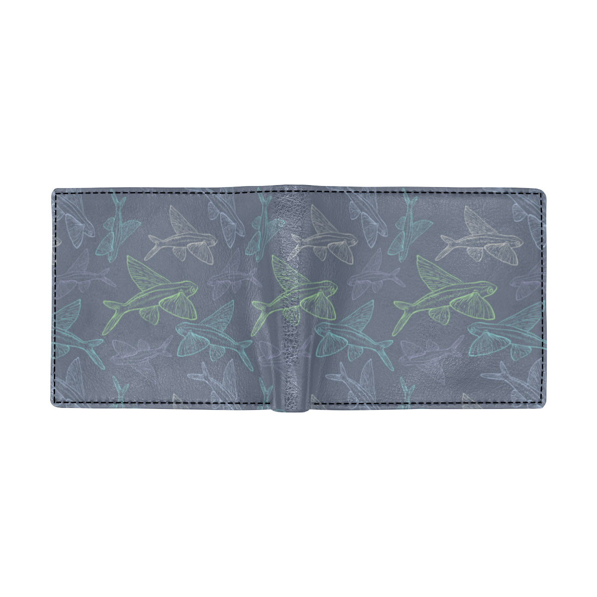Flying Fish Pattern Print Design 02 Men's ID Card Wallet