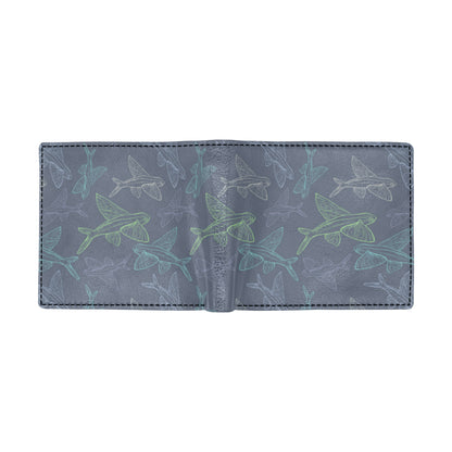Flying Fish Pattern Print Design 02 Men's ID Card Wallet