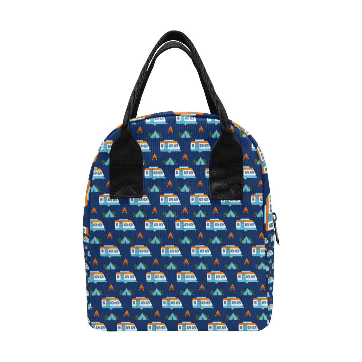 Camper Pattern Camping Themed No 3 Print Insulated Lunch Bag