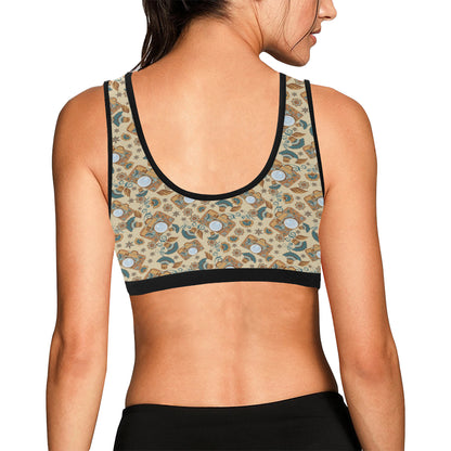 Camera Pattern Print Design 05 Sports Bra