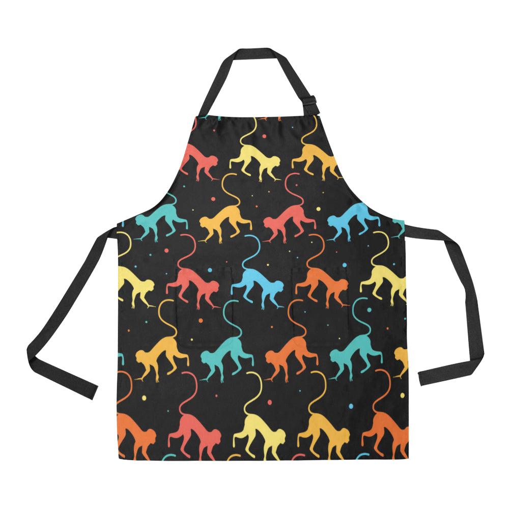Monkey Pattern Print Design 01 Apron with Pocket