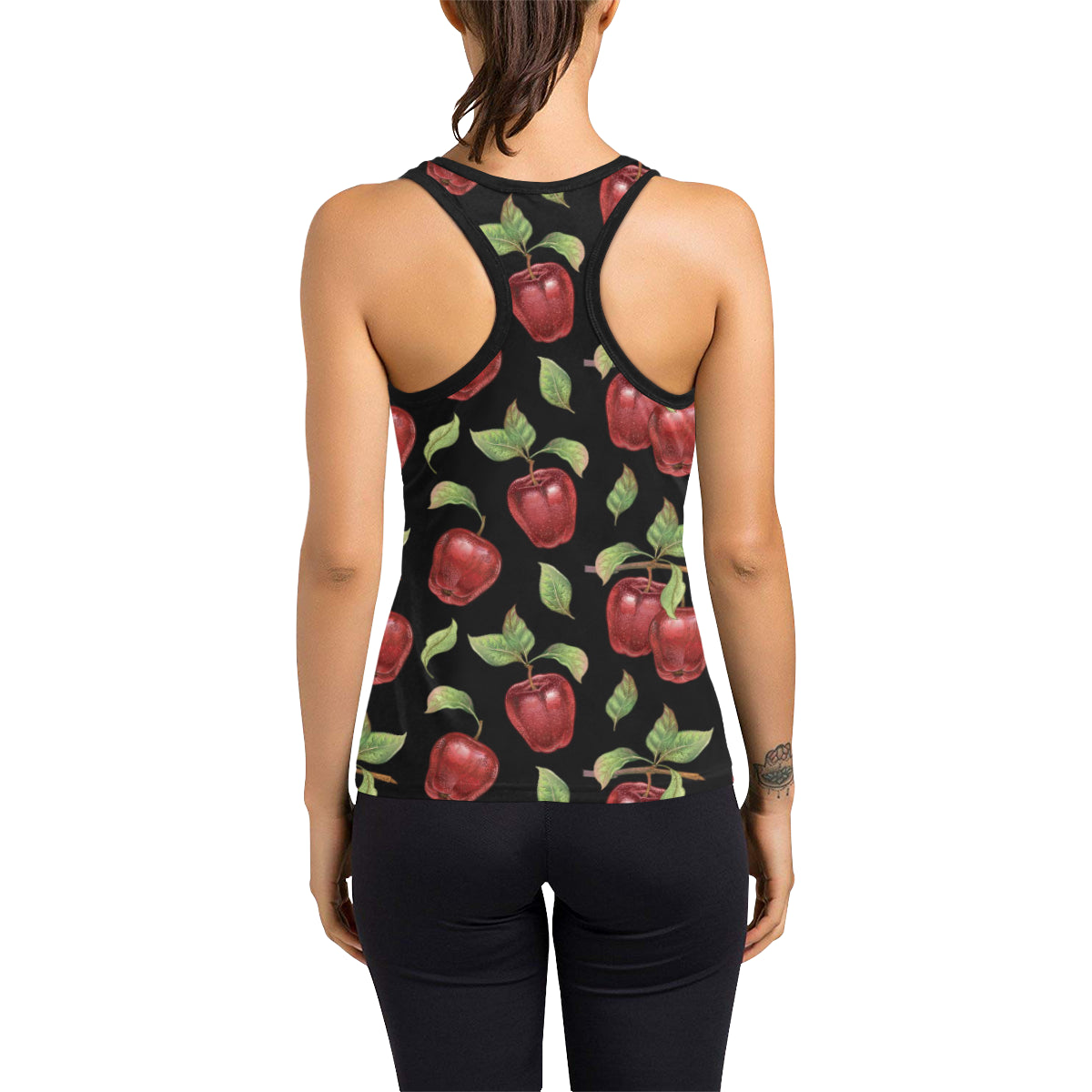 Apple Pattern Print Design AP011 Women's Racerback Tank Top