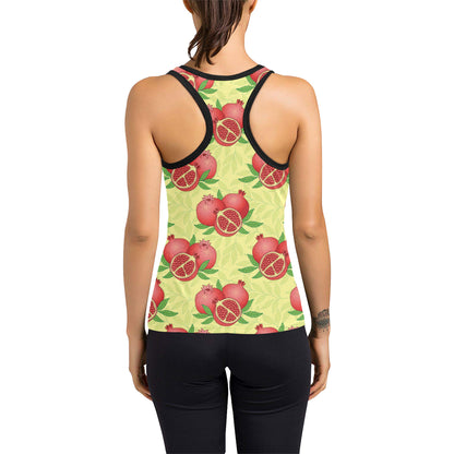 Pomegranate Pattern Print Design PG07 Women's Racerback Tank Top
