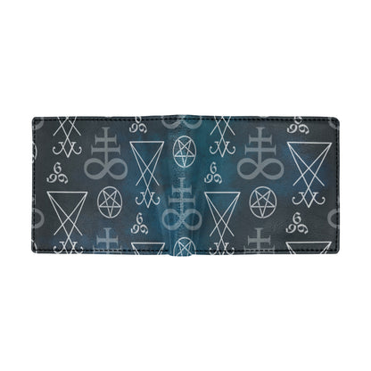 Pentagram Pattern Print Design A03 Men's ID Card Wallet