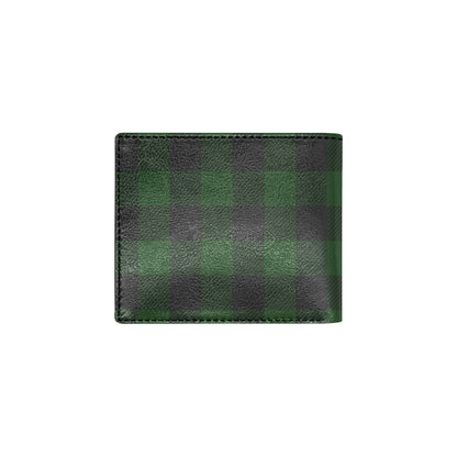 Buffalo check Green Pattern Print Design 02 Men's ID Card Wallet