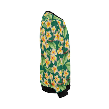 Plumeria Pattern Print Design PM07 Men Long Sleeve Sweatshirt
