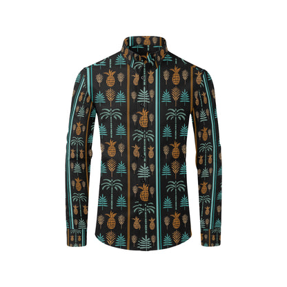 Hawaiian Themed Pattern Print Design H023 Men's Long Sleeve Shirt