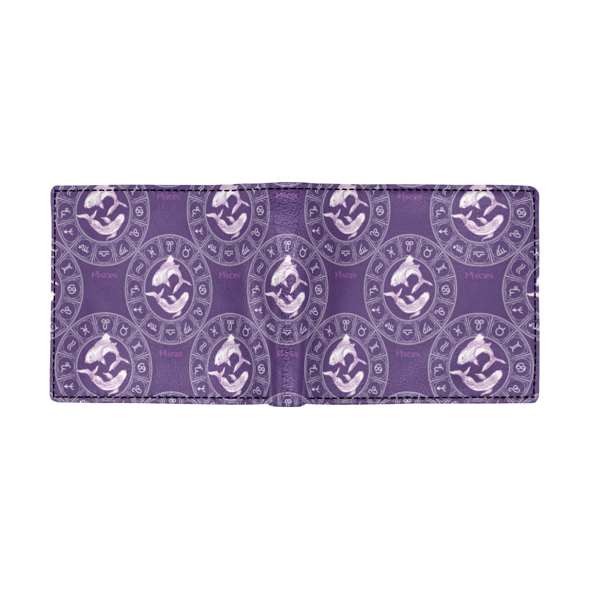 Pisces Pattern Print Design A02 Men's ID Card Wallet