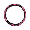 Lotus Pattern Print Design 03 Steering Wheel Cover with Elastic Edge