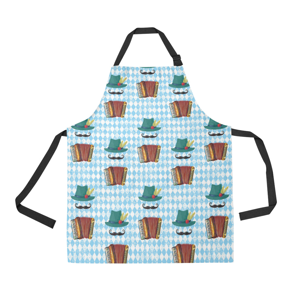 Accordion Mustache Pattern Print Design 01 Apron with Pocket