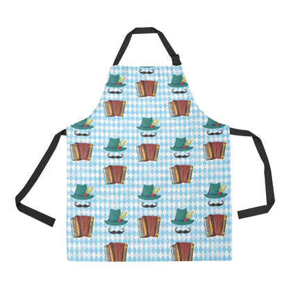 Accordion Mustache Pattern Print Design 01 Apron with Pocket