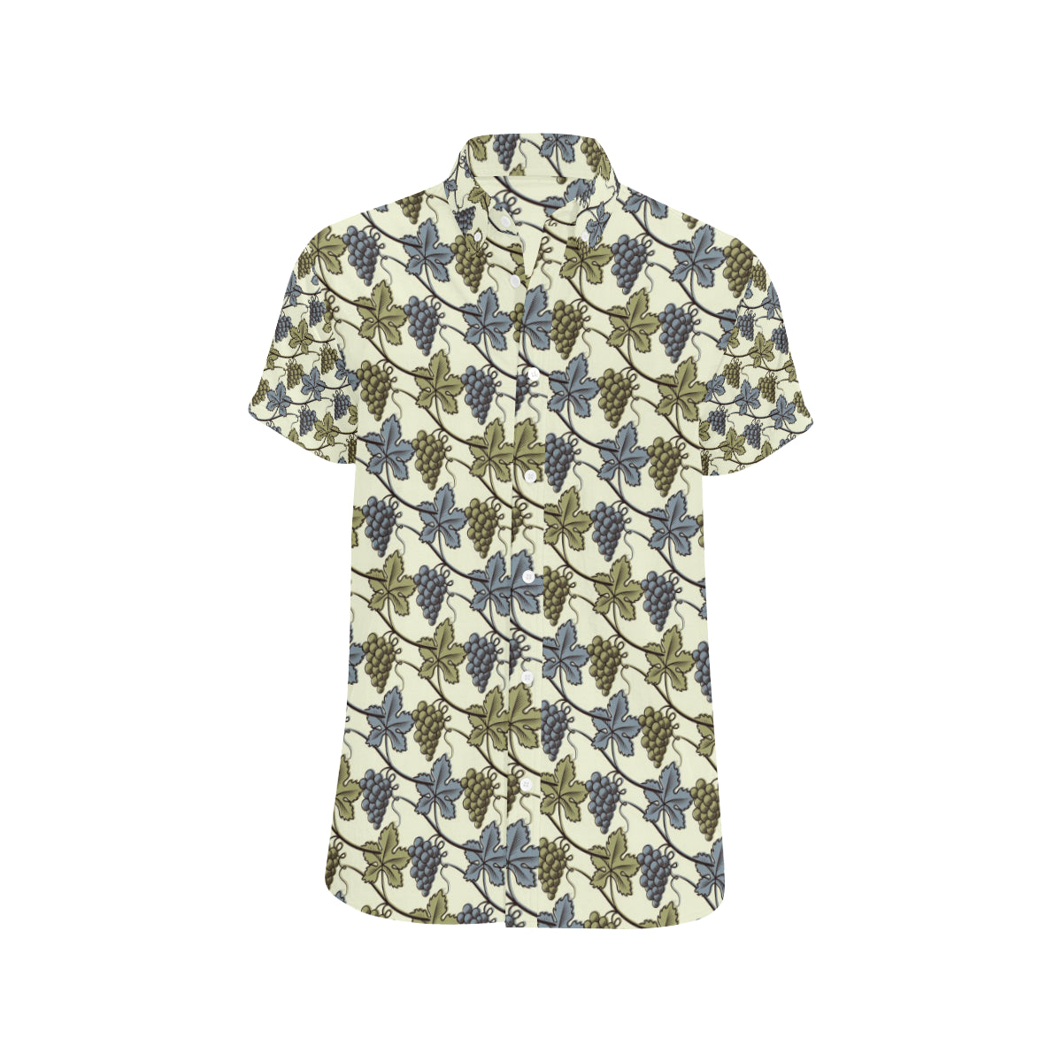 Grape Pattern Print Design GP03 Men's Short Sleeve Button Up Shirt