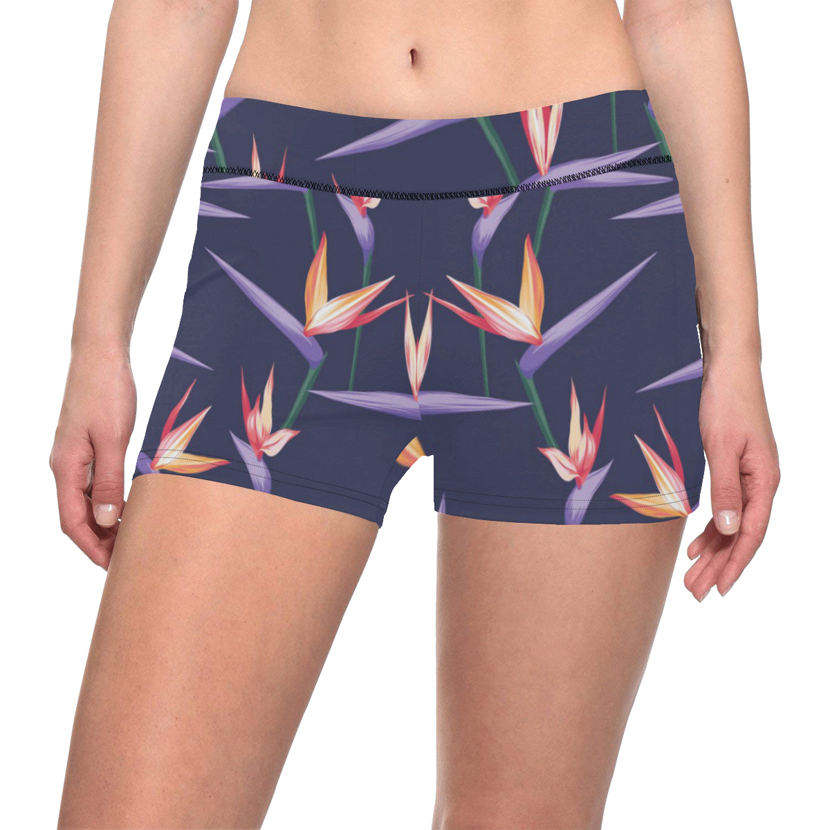 Bird Of Paradise Pattern Print Design BOP015 Yoga Shorts