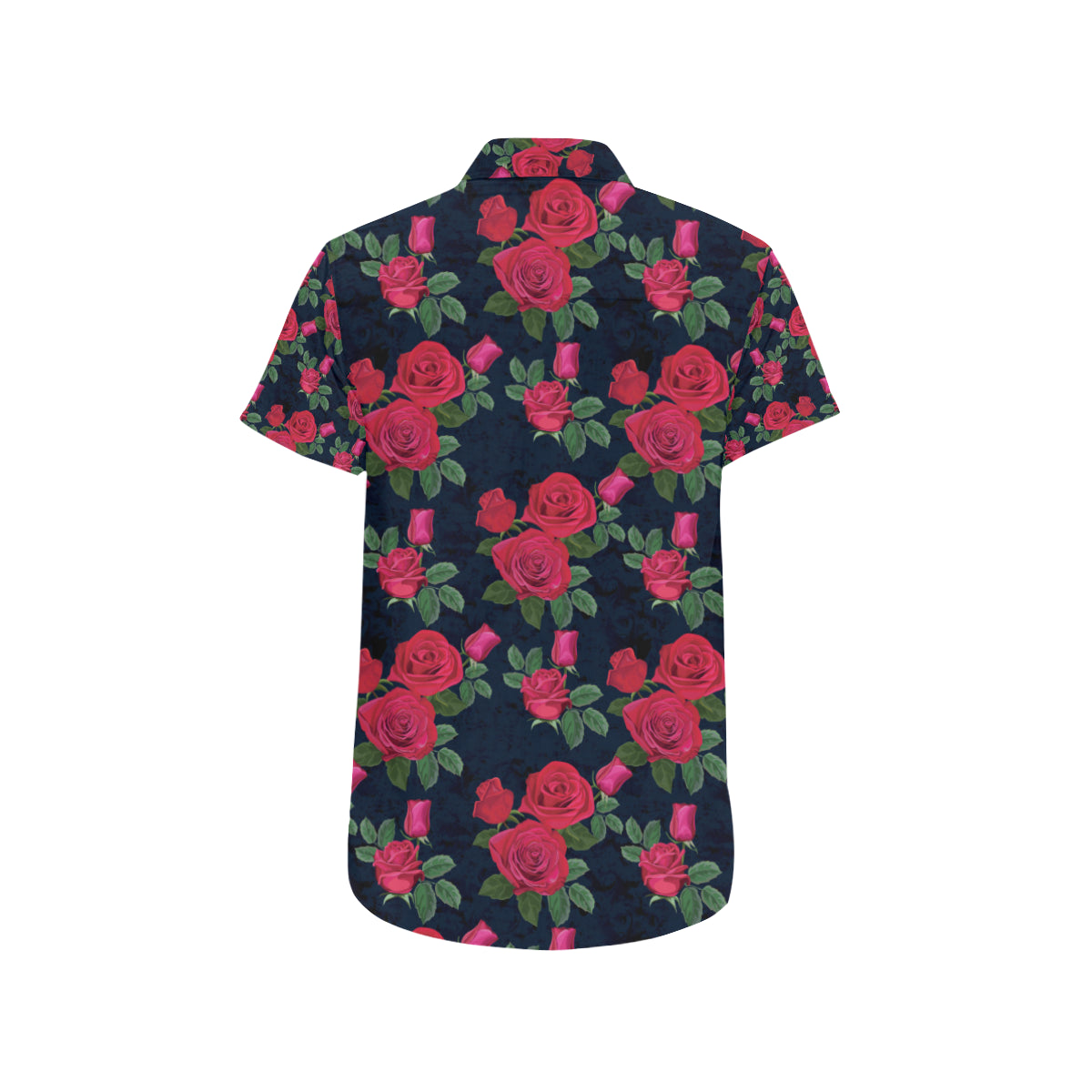 Rose Pattern Print Design A04 Men's Short Sleeve Button Up Shirt