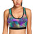 Neon Flower Tropical Palm Leaves Sports Bra