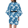 Hibiscus Pattern Print Design HB03 Women Kimono Robe